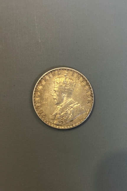Antique George V Emperor Silver Coin — front view