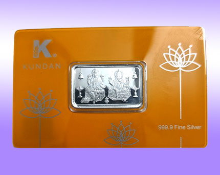 Kundan 999 Fine Lakshmi Ganesha Silver Bar